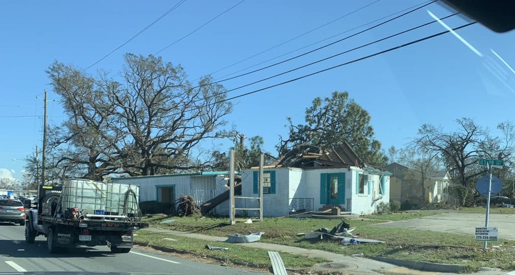 Hurricane Michael roof blown off of house