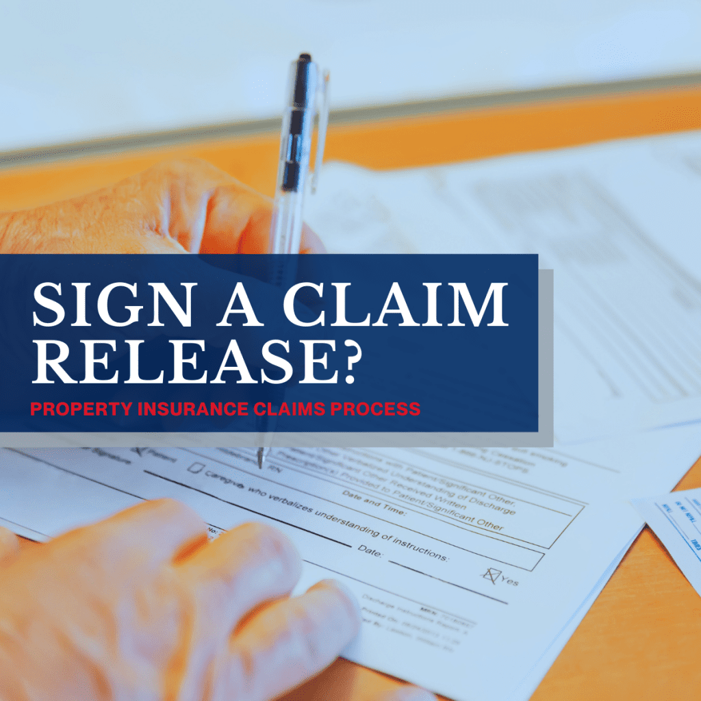 property insurance claim release